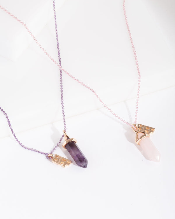 Kids Coated Metal Shard BF Necklace Set