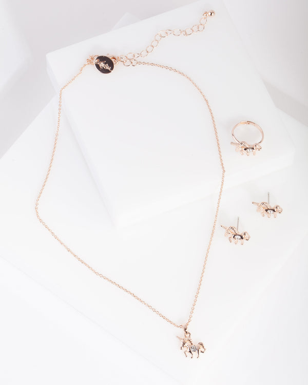 Zestaw prezentowy dla dzieci Swarovski Crystal Gold Unicorn Mix