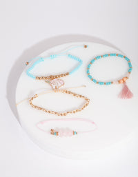 Kids Mixed Pastel Bead Bracelet 4 Pack - link has visual effect only