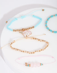 Kids Mixed Pastel Bead Bracelet 4 Pack - link has visual effect only