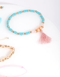 Kids Mixed Pastel Bead Bracelet 4 Pack - link has visual effect only
