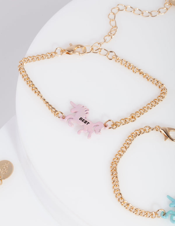 Kids Gold Unicorn BFF Bracelet 3 Pack