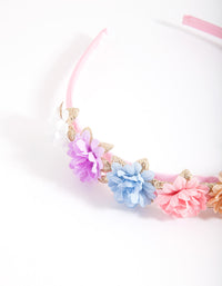 Kinderhoofdband met veelkleurige bloemen - link has visual effect only