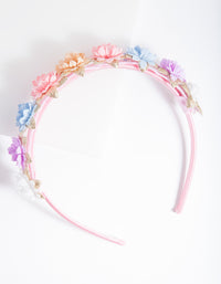 Kinderhoofdband met veelkleurige bloemen - link has visual effect only