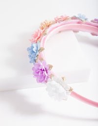 Kinderhoofdband met veelkleurige bloemen - link has visual effect only