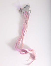 Kids Rainbow Unicorn Hair Extension Clip - link has visual effect only