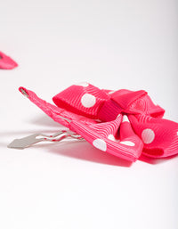 Kids Pink Polka Dot Bow Clip 2 Pack - link has visual effect only