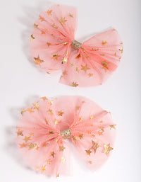 Kids Star Tulle Bow Hair Clip 2-Pack - link has visual effect only
