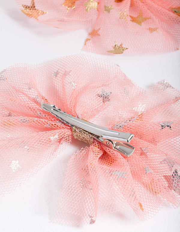Kids Star Tulle Bow Hair Clip 2-Pack