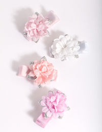 Kids Multi Coloured Flower Hair Clips - link has visual effect only