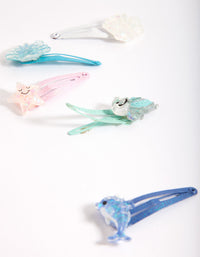 Kids Colourful Sea Creatures Hair Clip 6 Pack - link has visual effect only