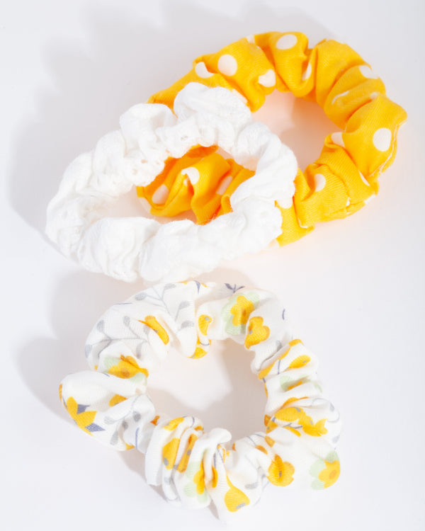 Kids Yellow Scrunchie 3 Pack
