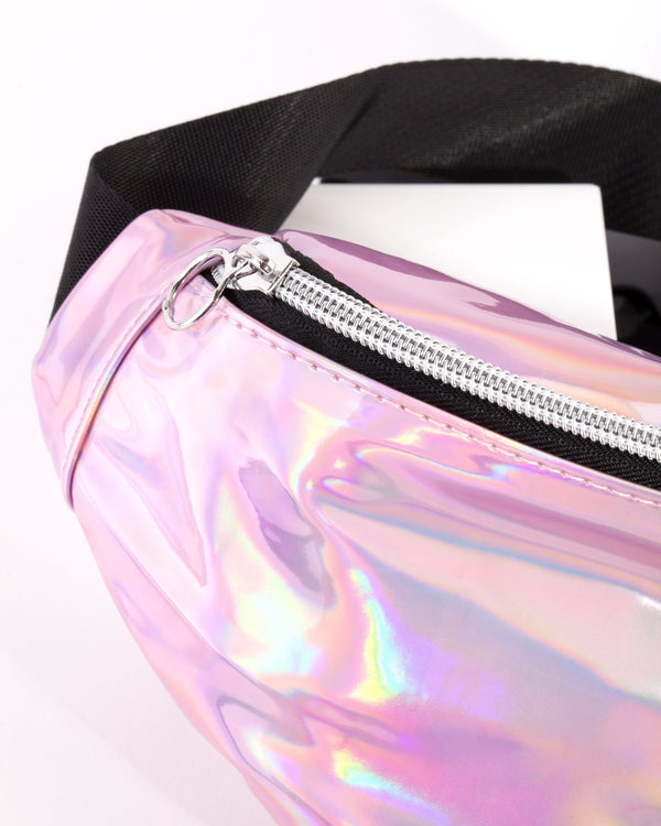 Kids Metallic Pink Bumbag
