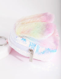 Kids Fluffy Bunny Backpack Keyring - link has visual effect only