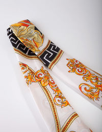 Witte barokke stoffen bandana haarsjaal - link has visual effect only