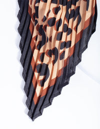 Pleated Fabric Leopard Print Bandana Hair Scarf - link has visual effect only