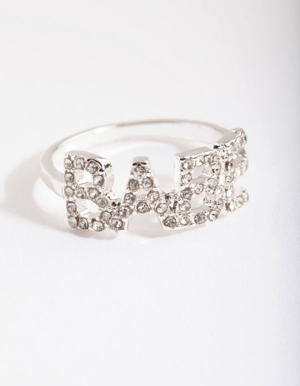 Silver Diamante Babe Ring
