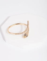 Gold Cubic Zirconia Wrap Snake Ring - link has visual effect only