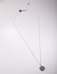 Lavender Faceted Crystal Flower Pendant Necklace - link has visual effect only