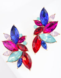 Multicoloured Marquise Cut Statement Earrings - link has visual effect only