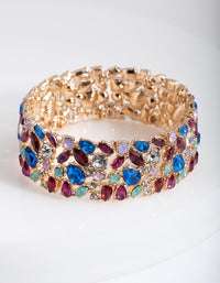 Red Cluster Stone Stretch Bracelet - link has visual effect only