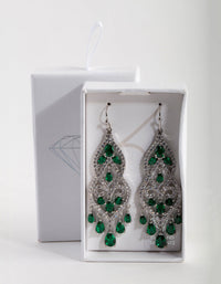 Green Cubic Zirconia Drop Earrings - link has visual effect only