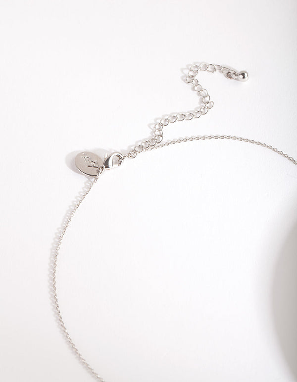 Cubic Zirconia Flower Trapezoid Necklace