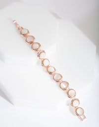 Rose Gold Catseye Halo Diamante Bracelet - link has visual effect only