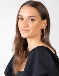 Large Gold Cupchain Hoop Earrings - link has visual effect only