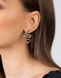 Mini Gold Spiked Dragon Earrings - link has visual effect only