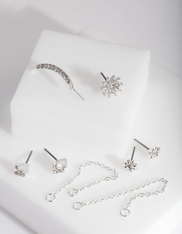 Silver Celestial Ear Cuff 4 Pack