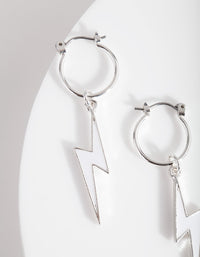 Mini Lightening Bolt Hoop Earrings - link has visual effect only