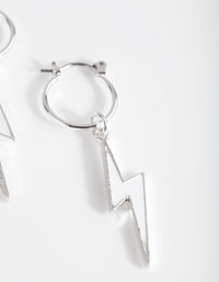 Mini Lightening Bolt Hoop Earrings - link has visual effect only