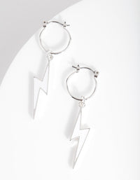 Mini Lightening Bolt Hoop Earrings - link has visual effect only
