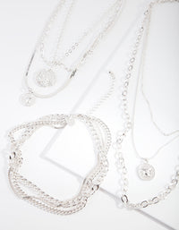 Rhodium Layered Goddess Necklace - link has visual effect only