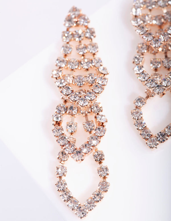 Mini Rose Gold Gradual Loop Cup Chain Earrings