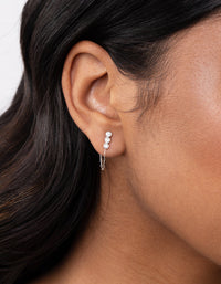 Sterling Silver Diamante Chain Earrings - link has visual effect only