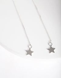 Sterling Silver Star Thread Through Earrings - link has visual effect only