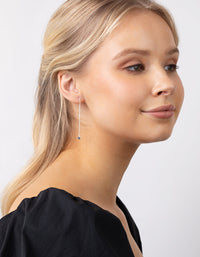 Sterling Silver Star Thread Through Earrings - link has visual effect only