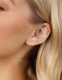 Sterling Silver Diamante Crawler Earrings - link has visual effect only