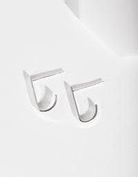 Sterling Silver Half Oval Open Earrings - link has visual effect only