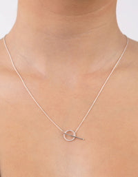 Sterling Silver Twist T Bar Necklace - link has visual effect only