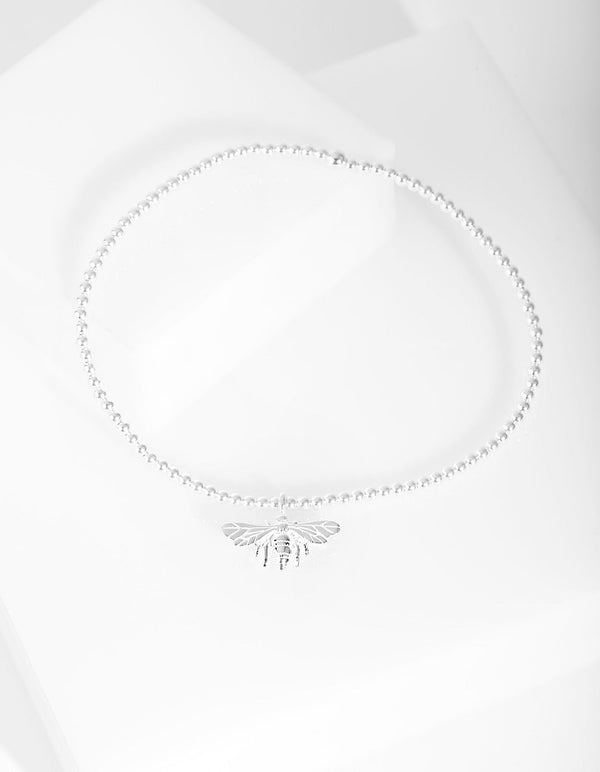 Sterling Silver 3D Bee Stretch Bracelet
