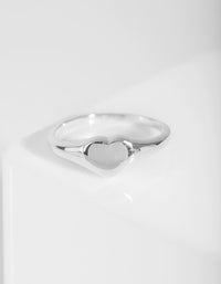 Sterling Silver Heart Signet Ring - link has visual effect only