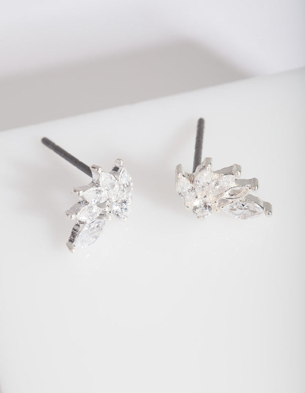 Silver Cubic Zirconia Phoenix Stud Earrings