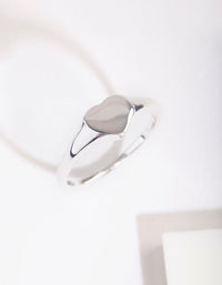Sterling Silver Heart Signet Ring - link has visual effect only