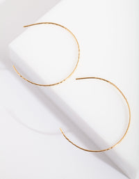 Gold Plated Sterling Silver 38mm Hammered Hoop Earrings - link has visual effect only