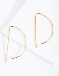 Gold Plated Sterling Silver Half Circle Thread Through Earrings - link has visual effect only