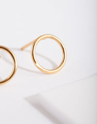 Gold Plated Sterling Silver Open Circle Stud Earrings - link has visual effect only
