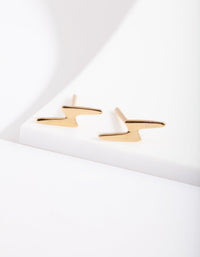 Gold Plated Sterling Silver Mini Lightening Bolt Stud Earrings - link has visual effect only